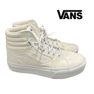 Vans Old Skool Women's 721356 White SK8 Hi-Top Sneakers 7.5